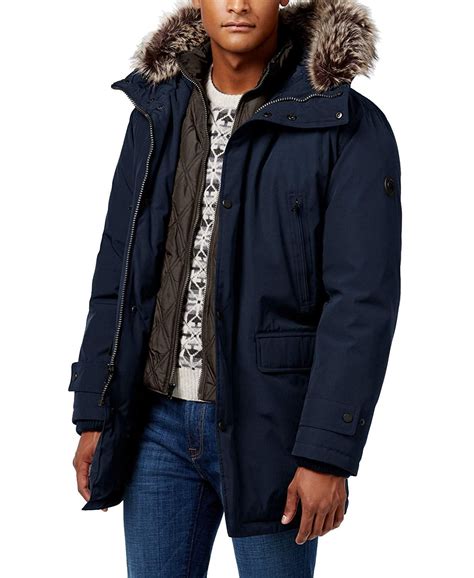 mens michael kors hooded trench coat mens|Michael Kors men's jacket fleece.